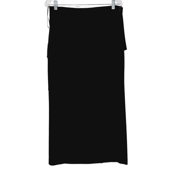 Polo Ralph Lauren Cargo Wrap Skirt Black Pocket Lightweight Size M Minimalist - Picture 3 of 9